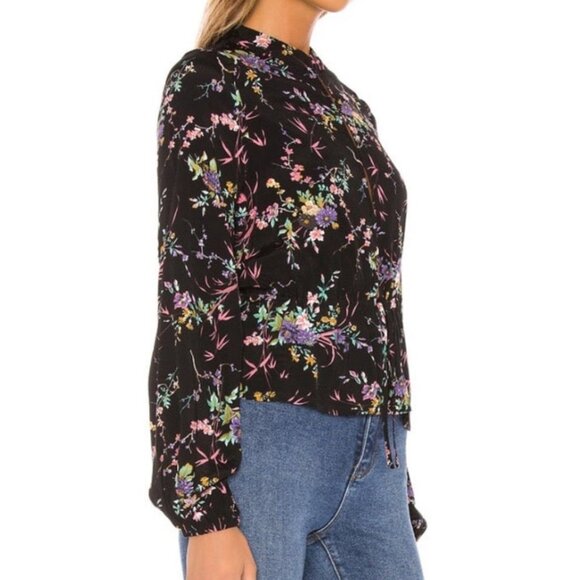 ROLLA'S Lightweight Semi-Sheer Floral Print Long Sleeve Blouse - Size S - Picture 4 of 13